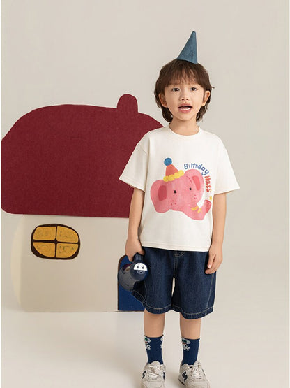 Cute Animal Graphic Cotton T-shirt アニマル プリント コットン Tシャツ【mh0012741】