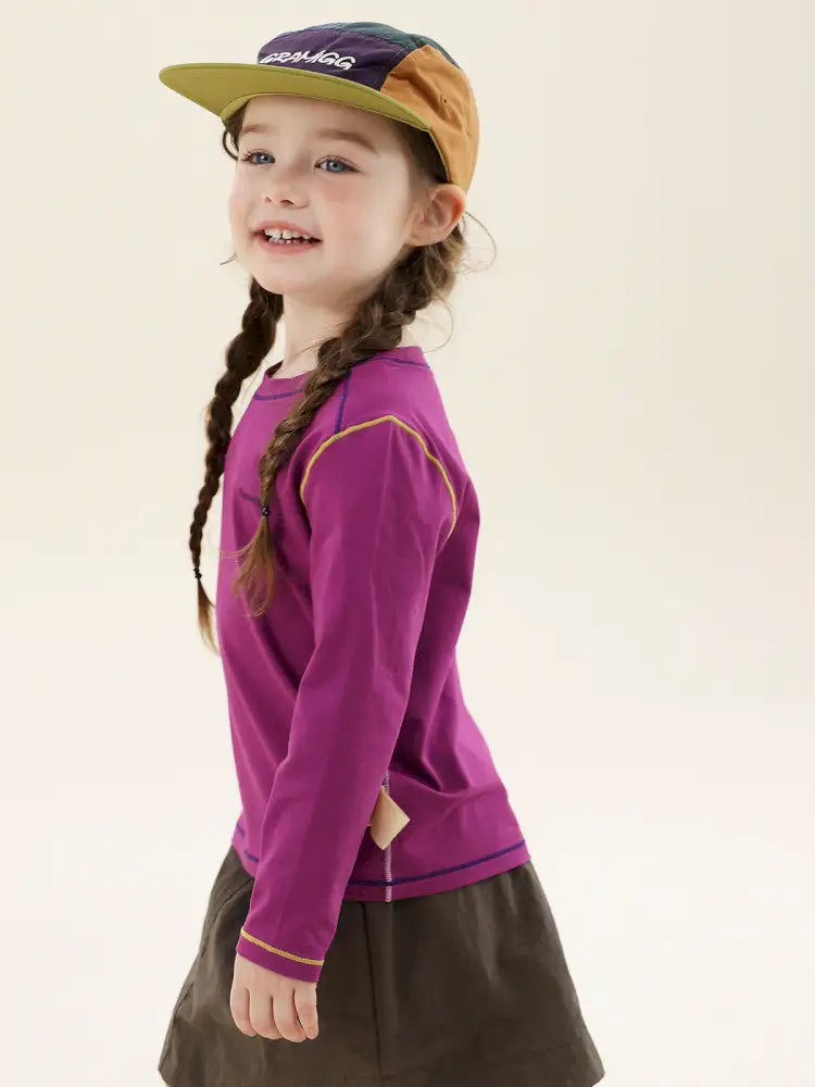 -切り替えステッチ長袖Tシャツ【mh0011300】 - mamahalo shop - 長袖Tシャツ -  べビー服 - 子供服 - 男の子 - 女の子