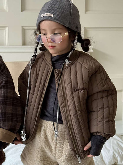 Long-sleeved quilted jacket | Padded and fully embroidered | Character print outerwear [mh0011467]