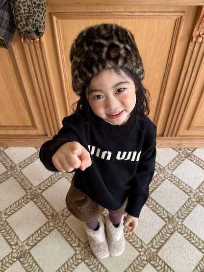 長袖セーター アルファベット刺繍 ラウンドネック プルオーバー【mh0011462】