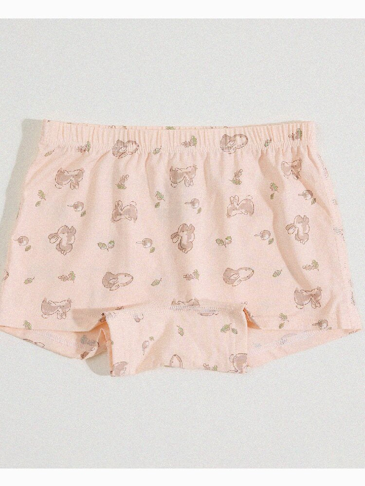 Girls' Cartoon Breathable Boxer Shorts ボタニカルプリント ボクサーパンツ【mh0013205】