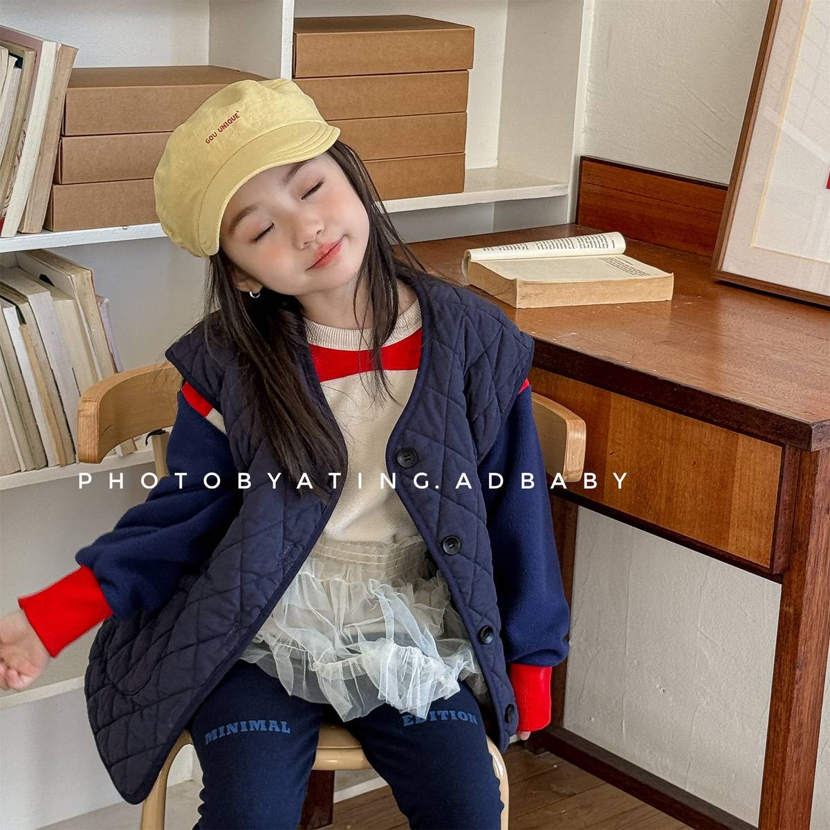 -キルティングベスト ノースリーブ 刺繍ロゴ 中綿入り アウター【mh0011411】 - mamahalo shop - ベスト -  べビー服 - 子供服 - 男の子 - 女の子