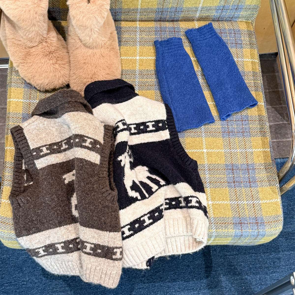 ニットベスト ジップアップ ノルディック柄 ノースリーブ トップス【mh0011429】