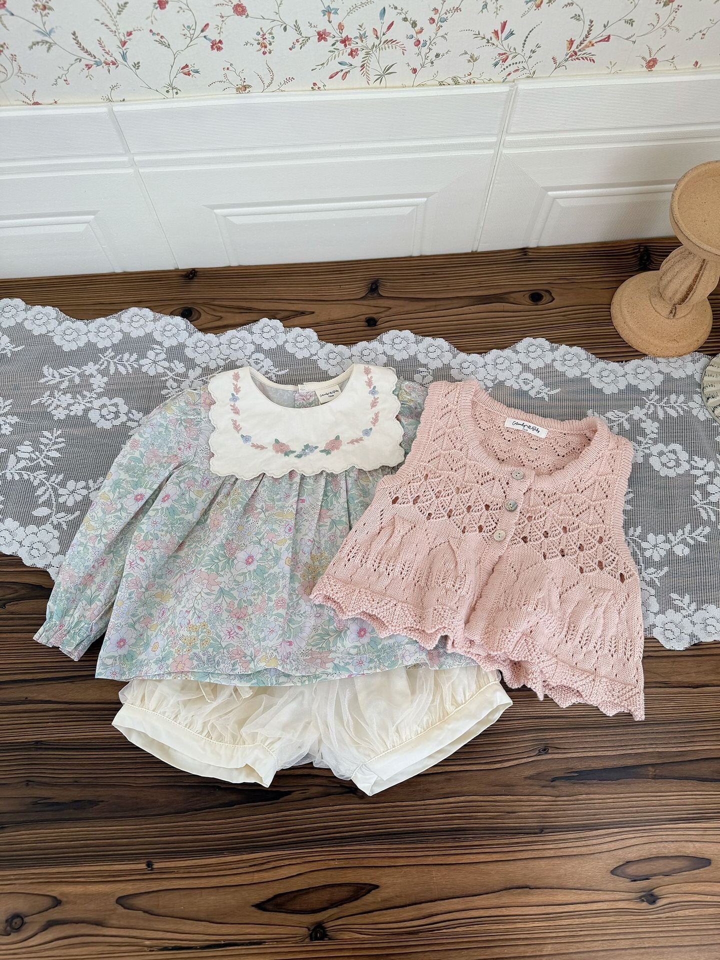 Openwork Jacquard Knitted Vest 透かし編みジャガードニットベスト【mh0012108】