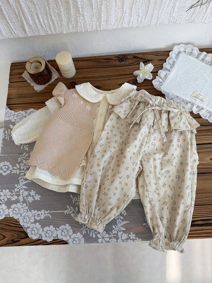 Lace Floral Doll Shirt レース付花柄ドールブラウス【mh0012115】