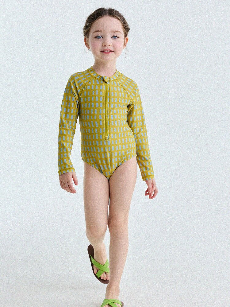 UPF50+ Sunscreen Long-Sleeved One-Piece Swimsuit ラッシュガード 長袖水着【mh0013191】