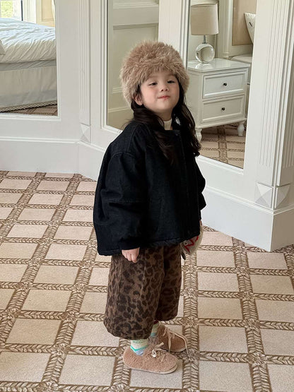 長袖デニムブルゾンジャケット | 中綿入り裏地付き | リブ袖 | 厚手冬アウター【mh0011469】