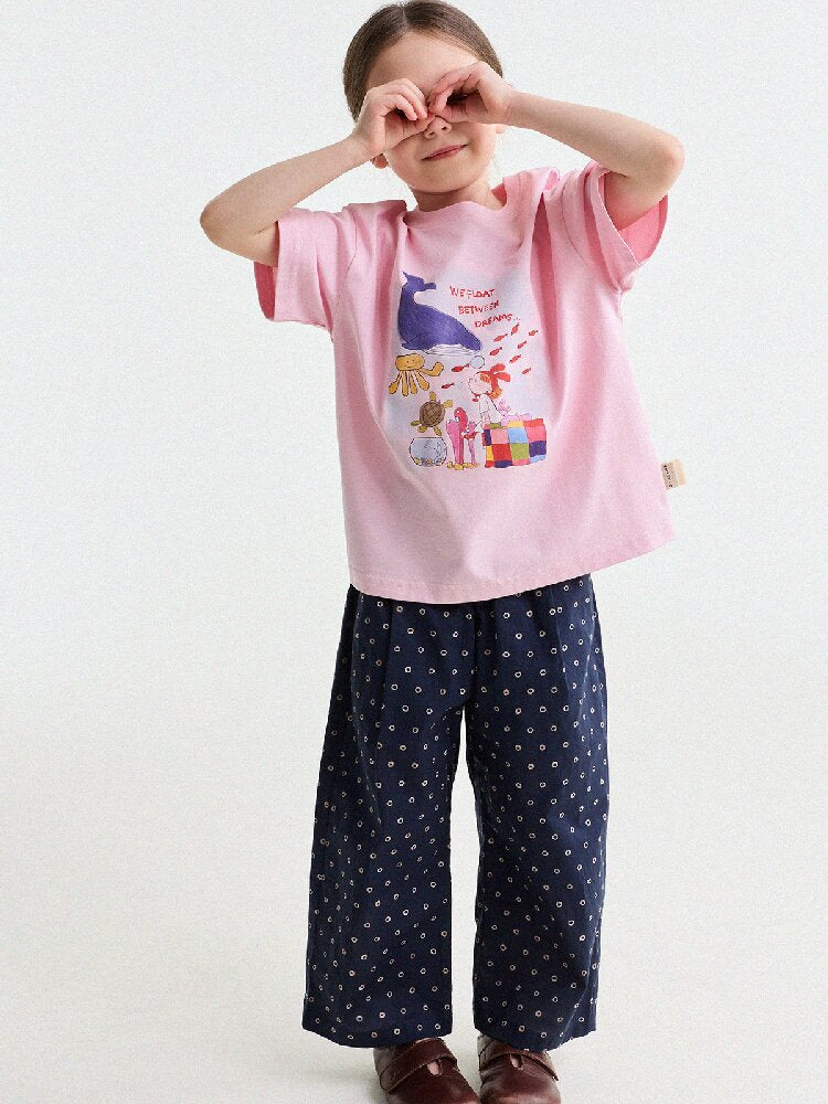 Floral Print Cotton Long Pants ドット柄 ロングパンツ【mh0013169】