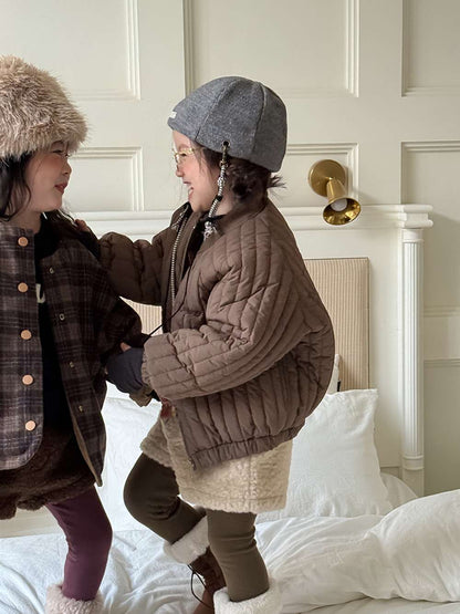 Long-sleeved quilted jacket | Padded and fully embroidered | Character print outerwear [mh0011467]