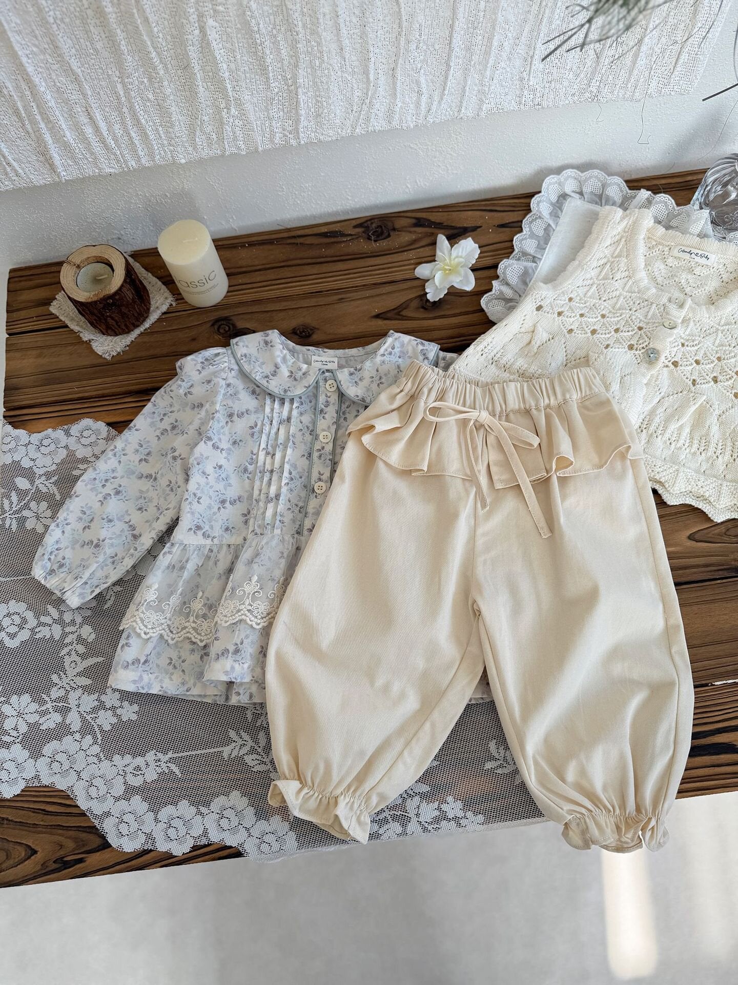 Lace Floral Doll Shirt レース付花柄ドールブラウス【mh0012115】