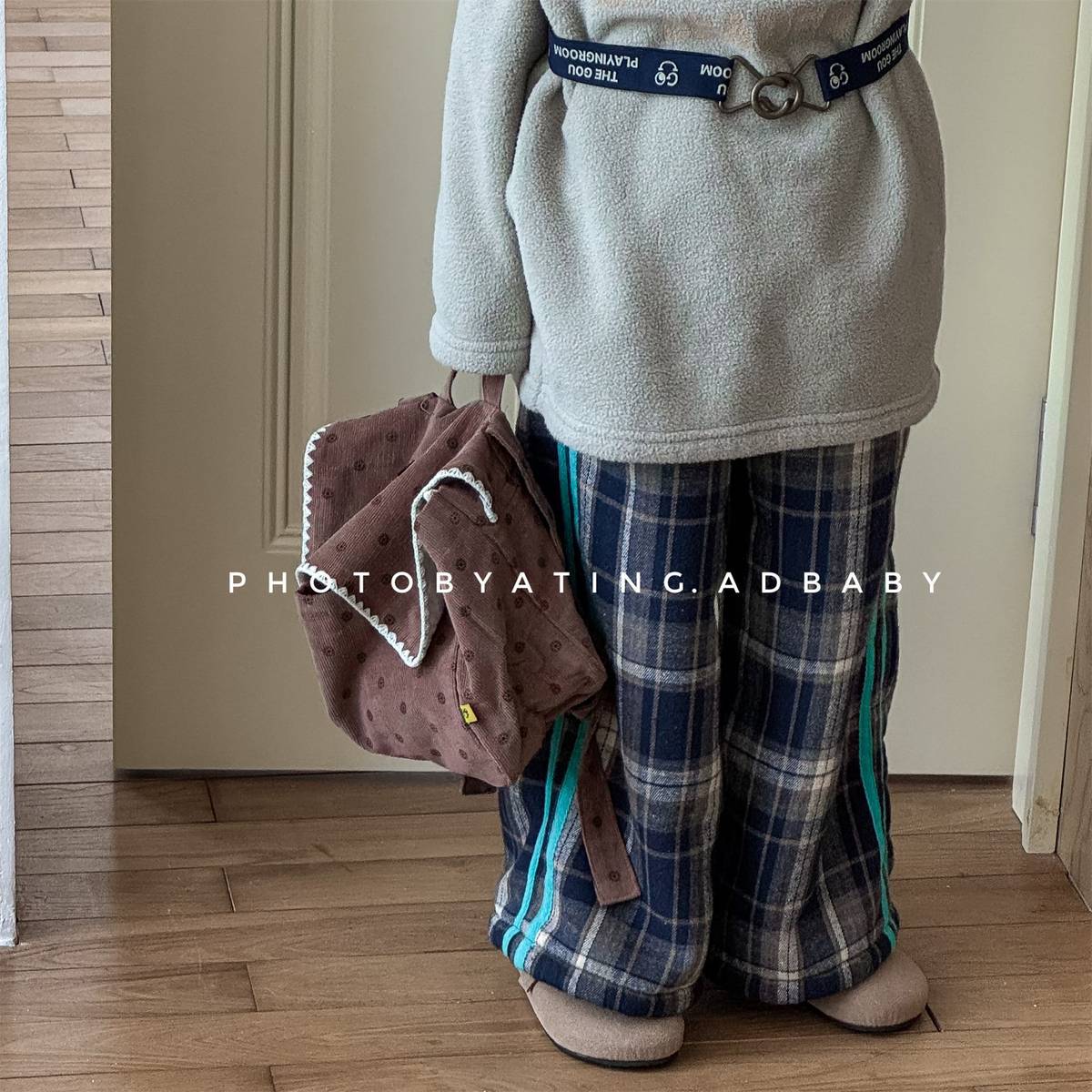 -裏起毛スウェットパンツ ロングパンツ カジュアル チェック サイドライン【mh0011402】 - mamahalo shop - ロングパンツ・スウェットパンツ -  べビー服 - 子供服 - 男の子 - 女の子