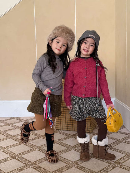 長袖ニットカーディガン 無地 コットンブレンド ベーシックセーター【mh0011461】