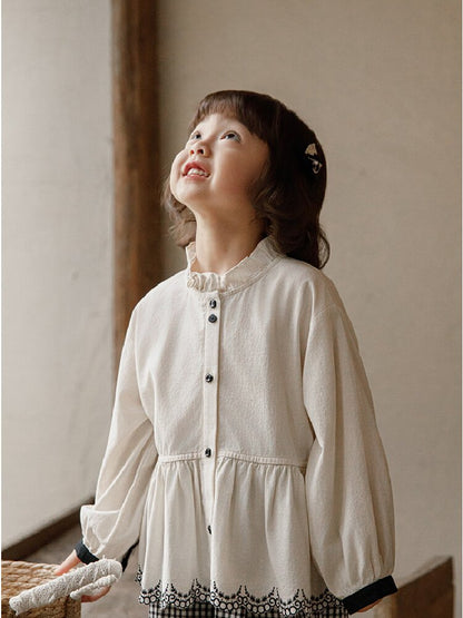Embroidered Blouse Gingham Pants 裾刺繍 ブラウス ギンガム パンツ セットアップ【mh0012727】