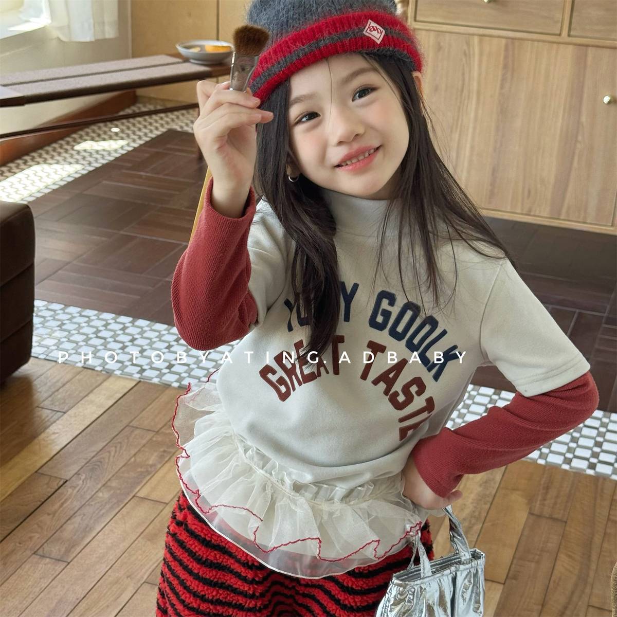 -長袖Tシャツ 裏起毛 ハイネック あったかインナー ベーシック【mh0011416】 - mamahalo shop - 長袖Tシャツ -  べビー服 - 子供服 - 男の子 - 女の子