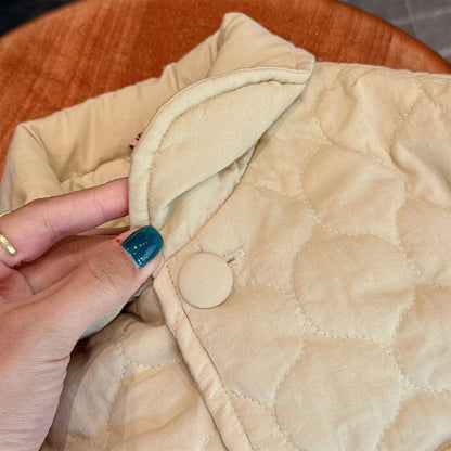 -キルティングベスト ノースリーブ 中綿入り 花柄プリント【mh0011425】 - mamahalo shop - ベスト -  べビー服 - 子供服 - 男の子 - 女の子