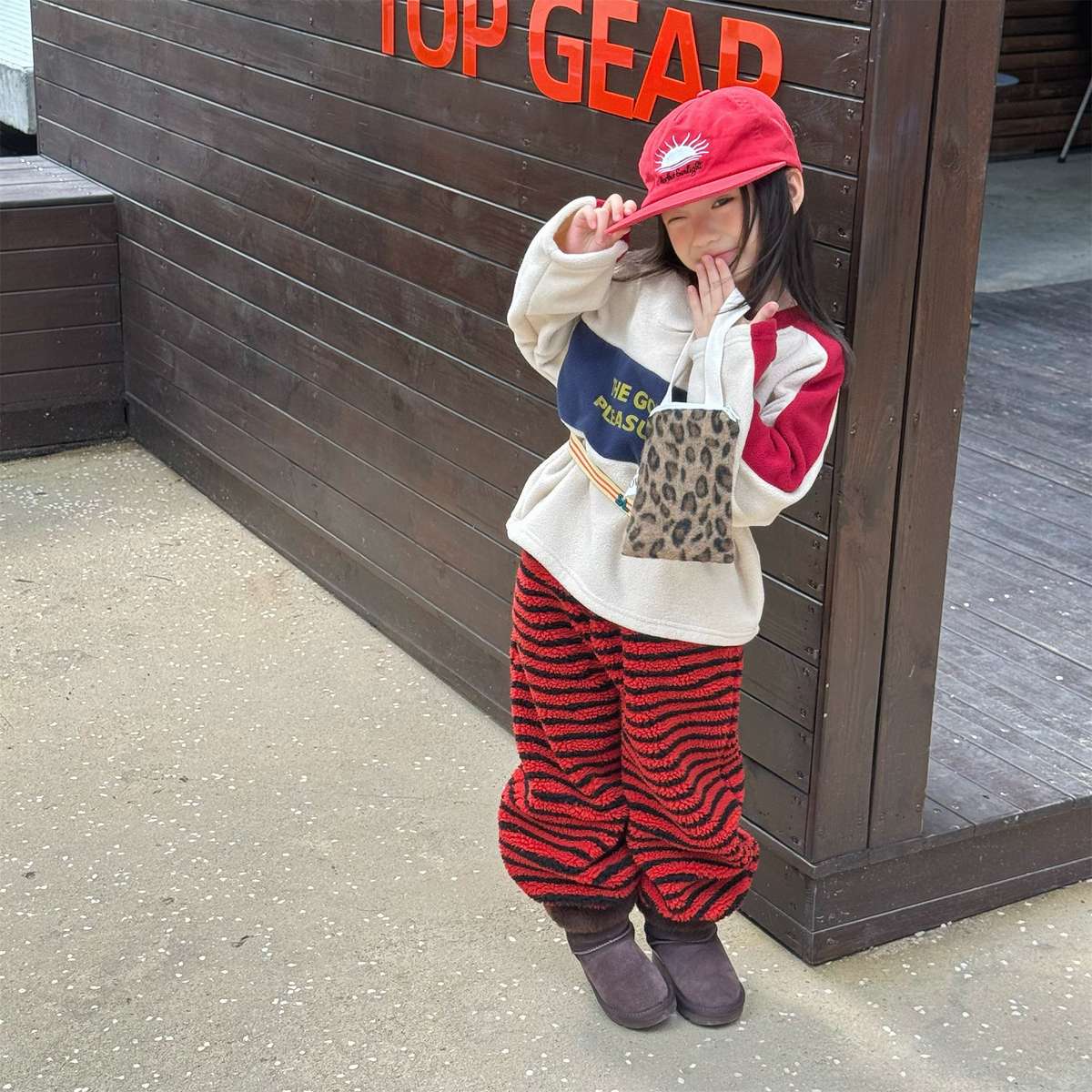 -長袖フリース ラグラン袖 プリントロゴ クルーネック トップス【mh0011426】 - mamahalo shop - 長袖Tシャツ -  べビー服 - 子供服 - 男の子 - 女の子