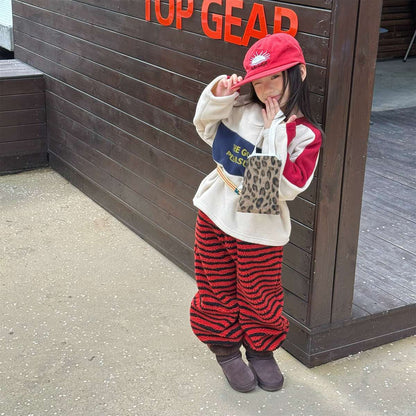 -長袖フリース ラグラン袖 プリントロゴ クルーネック トップス【mh0011426】 - mamahalo shop - 長袖Tシャツ -  べビー服 - 子供服 - 男の子 - 女の子