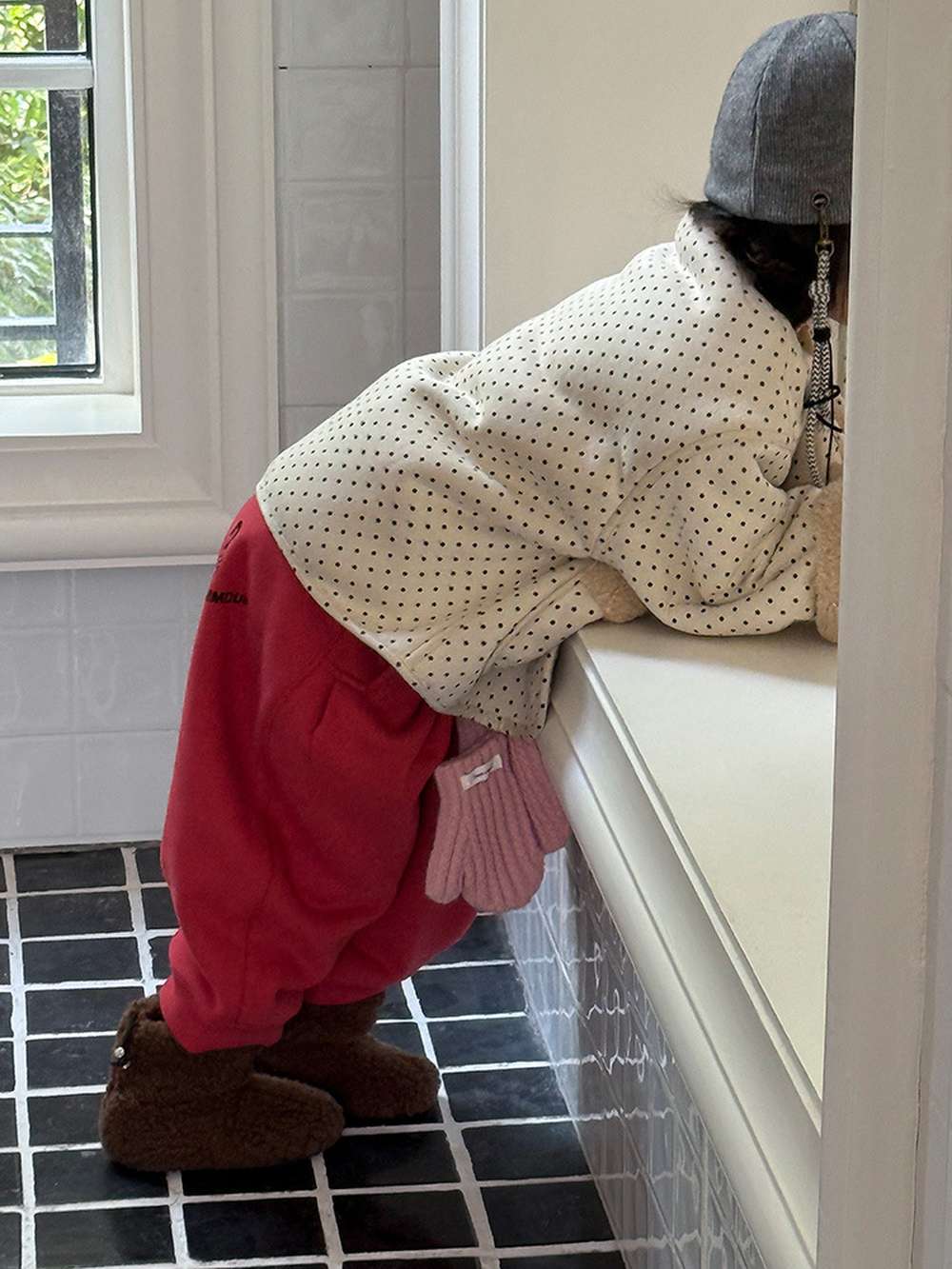 ゆるワイドスウェットパンツ 裏起毛バルーンシルエット 裏起毛スウェットパンツ【mh0011455】