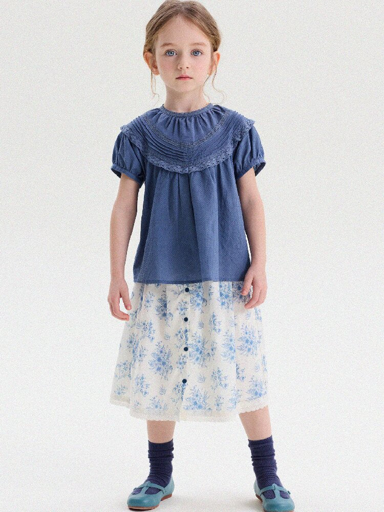French Floral Lace Cotton Skirt レース ショートスカート【mh0013204】