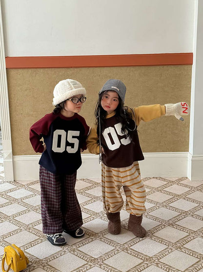 長袖スウェット | ナンバーロゴ | 裏起毛ラグランプルオーバー【mh0011473】