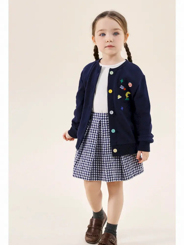 -フレンチスタイルチェックジャケット/ボックスプリーツスカート スーツ【mh0011299】 - mamahalo shop - 長袖セットアップ -  べビー服 - 子供服 - 男の子 - 女の子