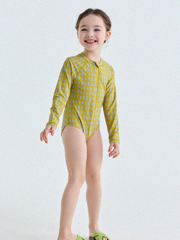 UPF50+ Sunscreen Long-Sleeved One-Piece Swimsuit ラッシュガード 長袖水着【mh0013191】