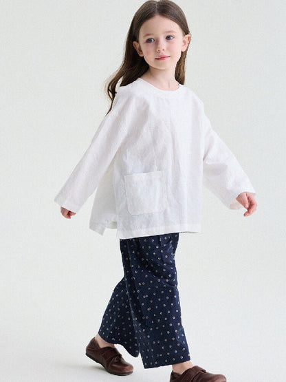 Floral Print Cotton Long Pants ドット柄 ロングパンツ【mh0013169】
