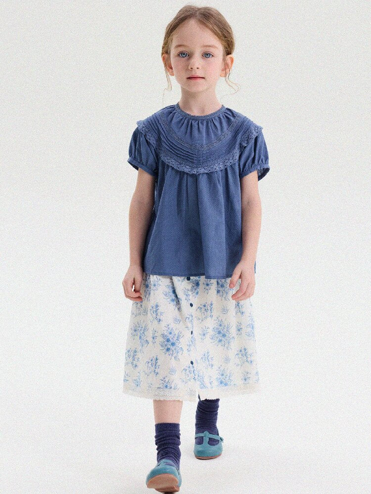 French Floral Lace Cotton Skirt レース ショートスカート【mh0013204】