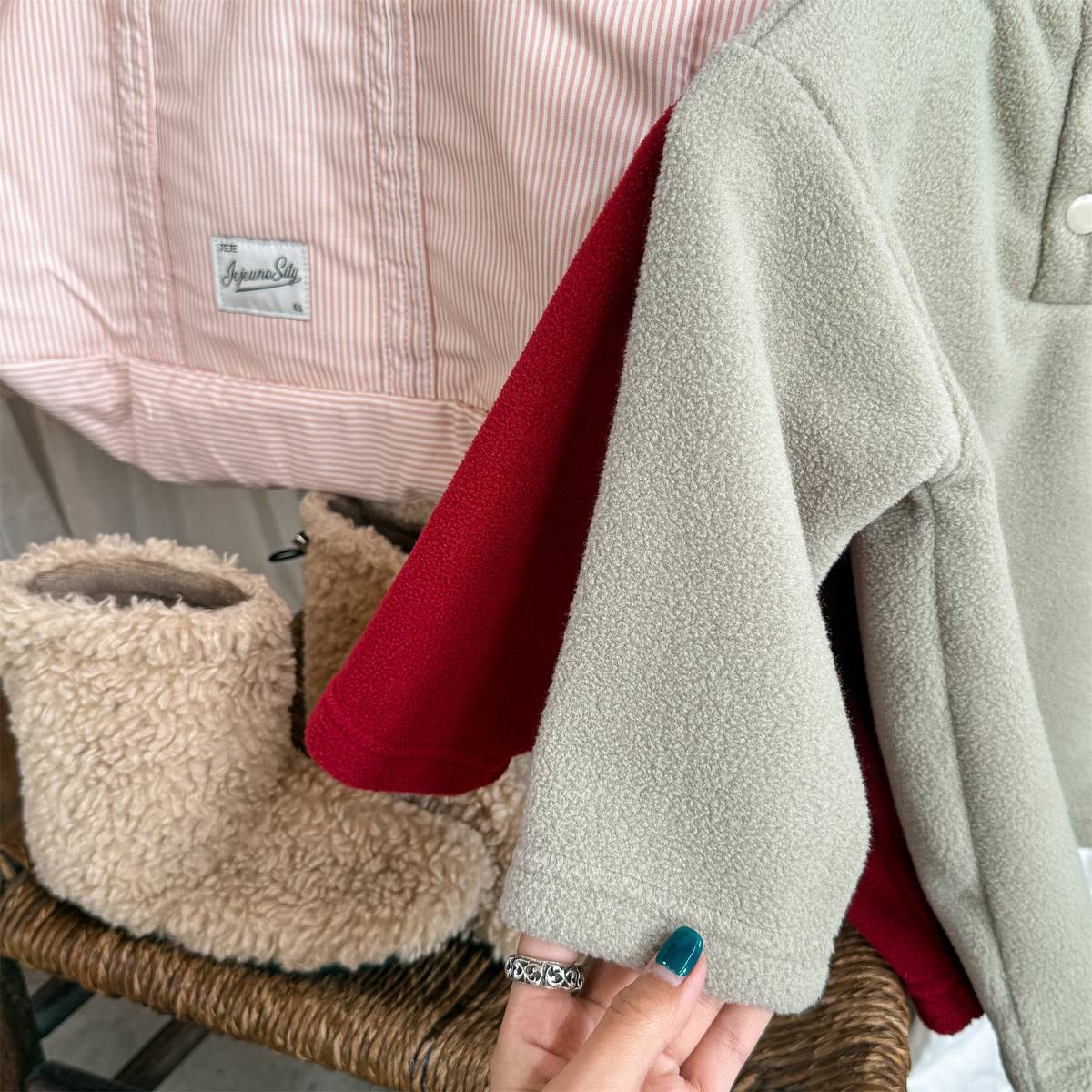 -長袖Tシャツ フリース素材 ハイネック ペンギン刺繍 プルオーバー【mh0011407】 - mamahalo shop - 長袖Tシャツ -  べビー服 - 子供服 - 男の子 - 女の子