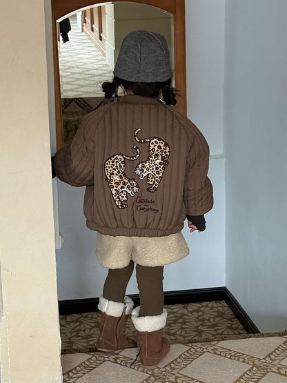 Long-sleeved quilted jacket | Padded and fully embroidered | Character print outerwear [mh0011467]