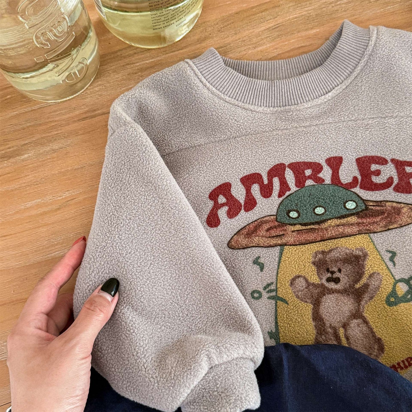 長袖フリーススウェット プリント トレーナー ゆるシルエット【mh0011435】