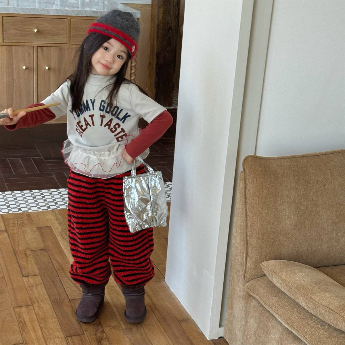 -長袖Tシャツ 裏起毛 ハイネック あったかインナー ベーシック【mh0011416】 - mamahalo shop - 長袖Tシャツ -  べビー服 - 子供服 - 男の子 - 女の子