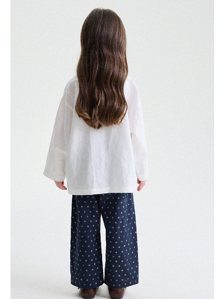 Floral Print Cotton Long Pants ドット柄 ロングパンツ【mh0013169】