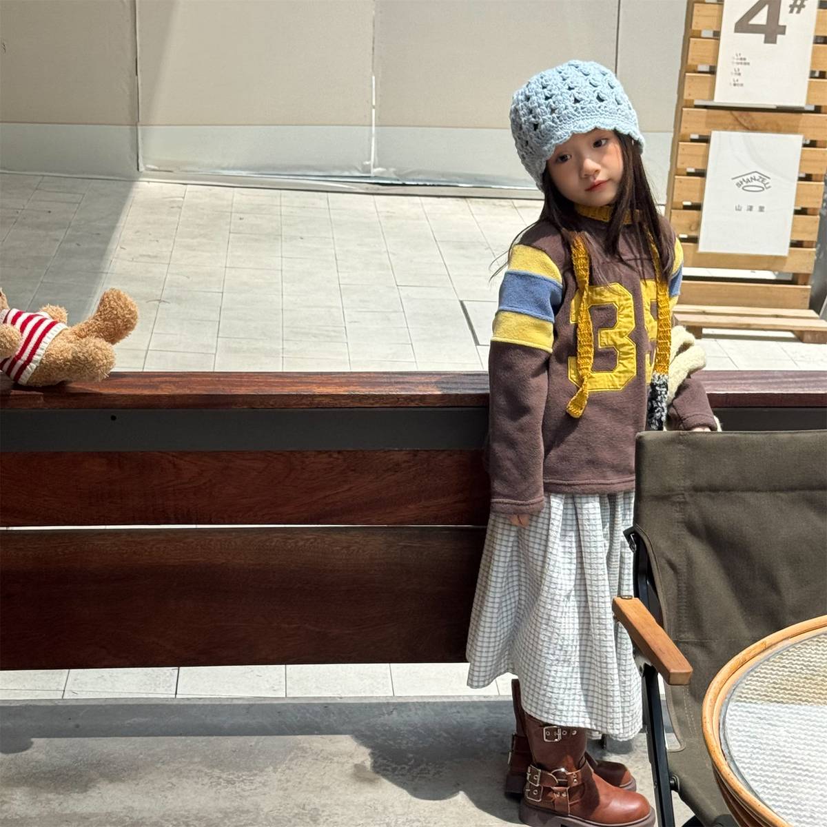 -長袖フリース プルオーバー ナンバーワッペン ハイネック スリーブデザイン【mh0011409】 - mamahalo shop - トレーナー・フーディ -  べビー服 - 子供服 - 男の子 - 女の子