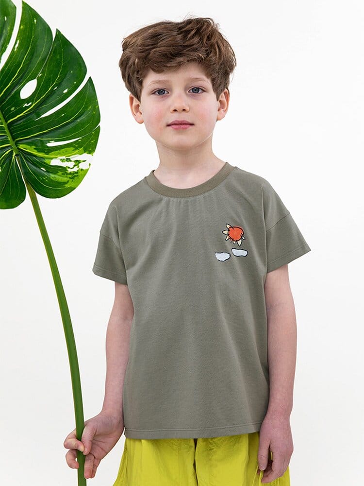 Graphic Printed Lyocell Cotton T-shirt イラスト 半袖Tシャツ【mh0013100】 RICE & SKY 半袖Tシャツ