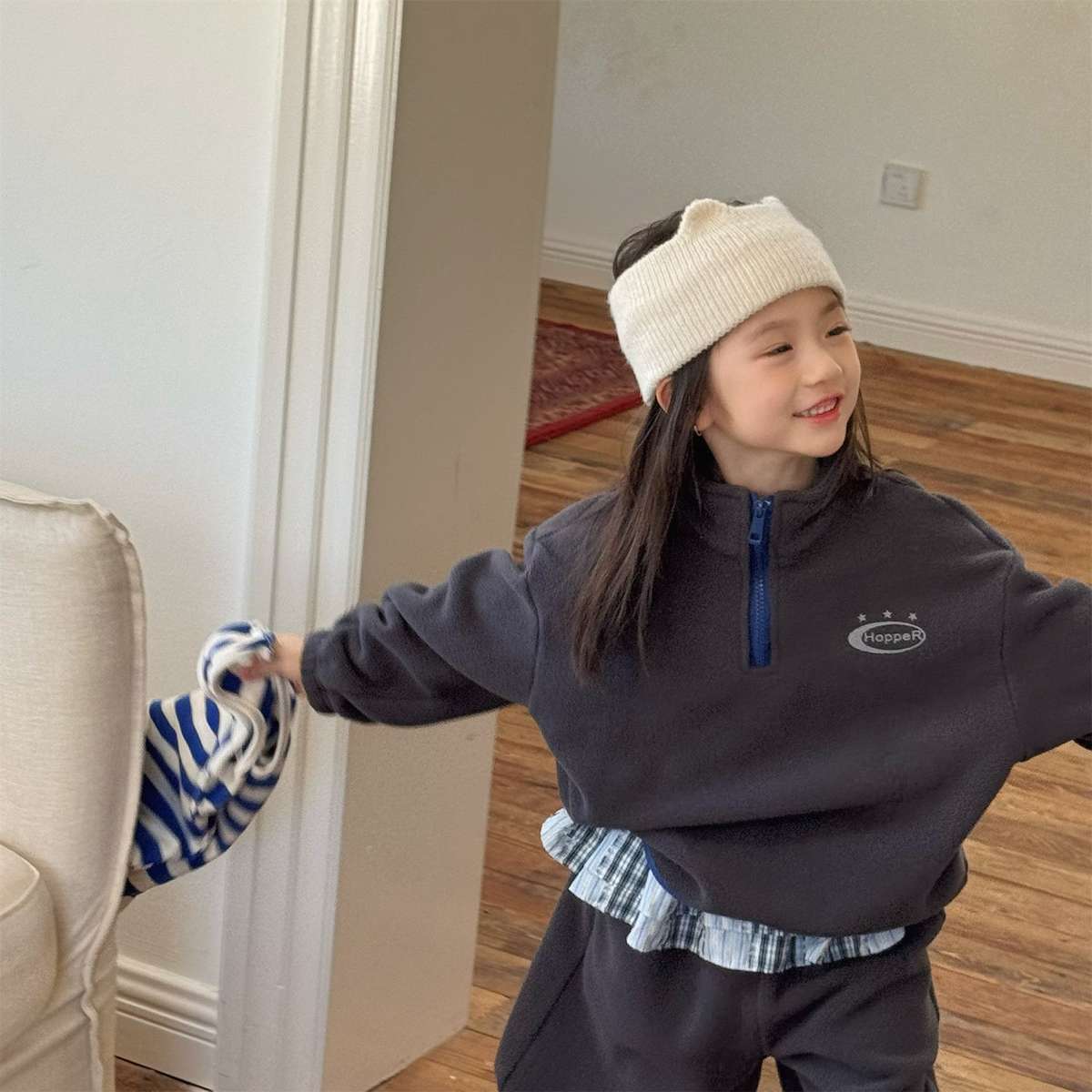 長袖フリースジャケット+ロングパンツ 2点セット もこもこセットアップ【mh0011434】