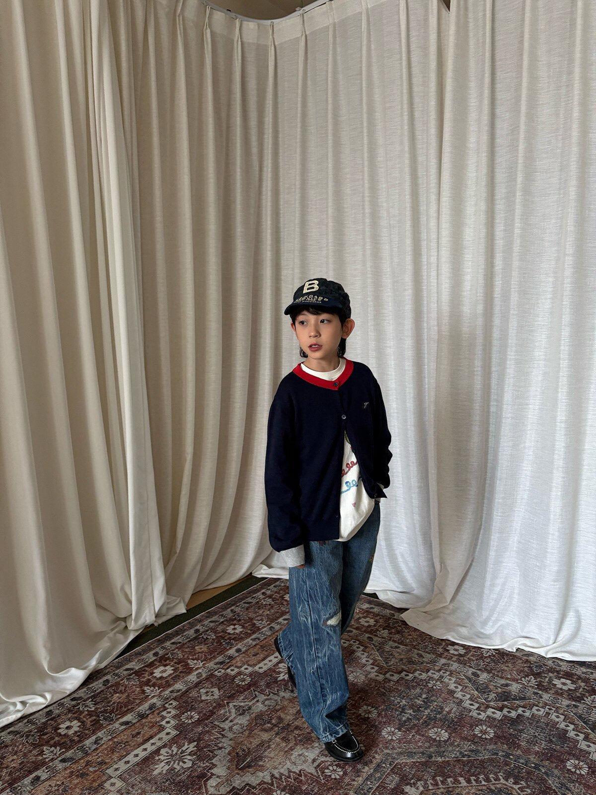 yummy&rocky | Embroidered Ripped Heavy Jeans 刺繍クラッシュ加工ヘビーデニム【mh0020107】