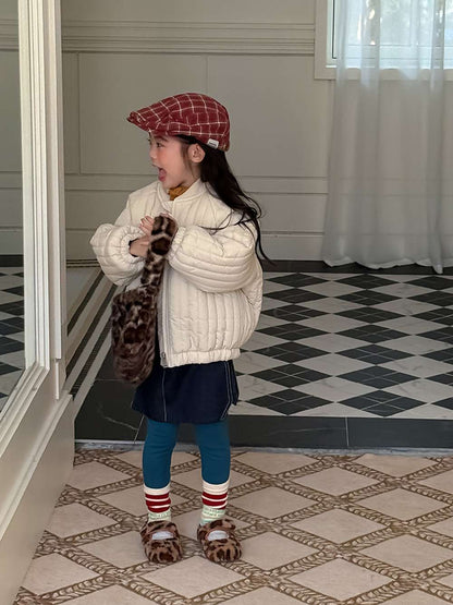 Long-sleeved quilted jacket | Padded and fully embroidered | Character print outerwear [mh0011467]