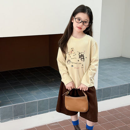 キッズ ジュニア キャットプリント 長袖Tシャツ【mh0014430】