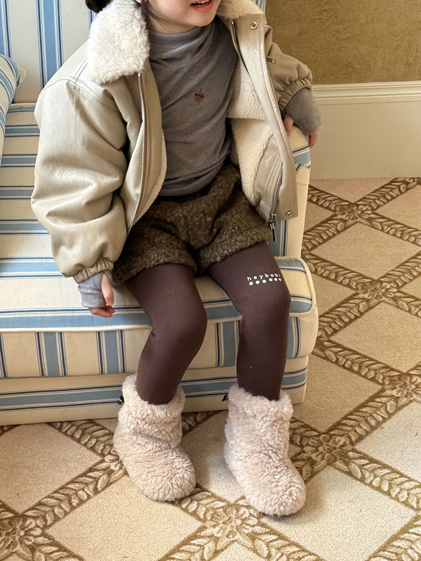 もこもこボアショートパンツ 裏地付き 秋冬 防寒 ボアパンツ【mh0011453】