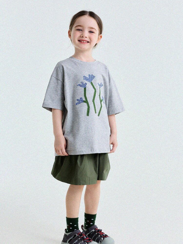 Camiseta de Manga Corta con Letras Aplicadas 【mh0013192】