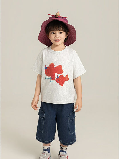 Cute Animal Graphic Cotton T-shirt アニマル プリント コットン Tシャツ【mh0012741】