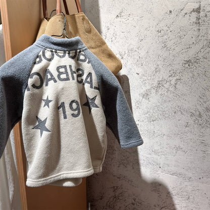 -長袖Tシャツ フリース素材 ラグラン袖 プリントロゴ ハイネック【mh0011410】 - mamahalo shop - 長袖Tシャツ -  べビー服 - 子供服 - 男の子 - 女の子