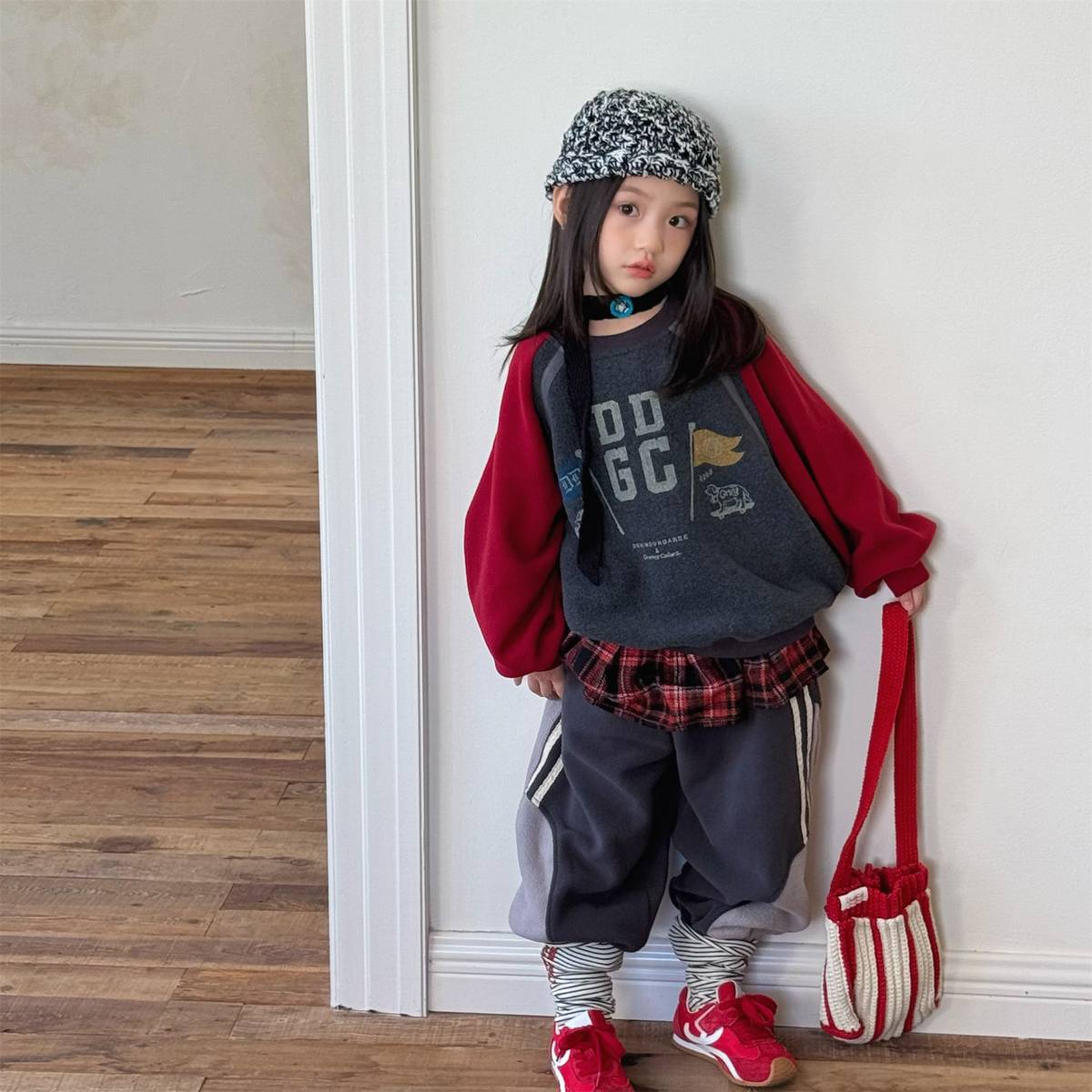 -長袖スウェットトレーナー フリース素材 ラグラン袖 プリントロゴ【mh0011412】 - mamahalo shop - トレーナー・フーディ -  べビー服 - 子供服 - 男の子 - 女の子