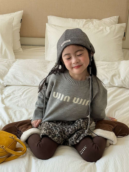 長袖セーター アルファベット刺繍 ラウンドネック プルオーバー【mh0011462】