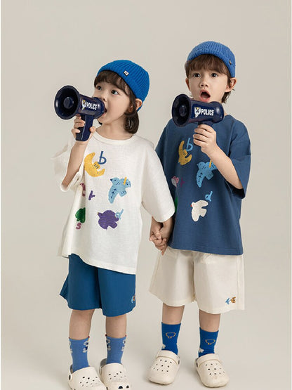 Bird Print Cotton Tee & Wide Shorts 小鳥プリント 半袖Tシャツ ショートパンツ【mh0012729】