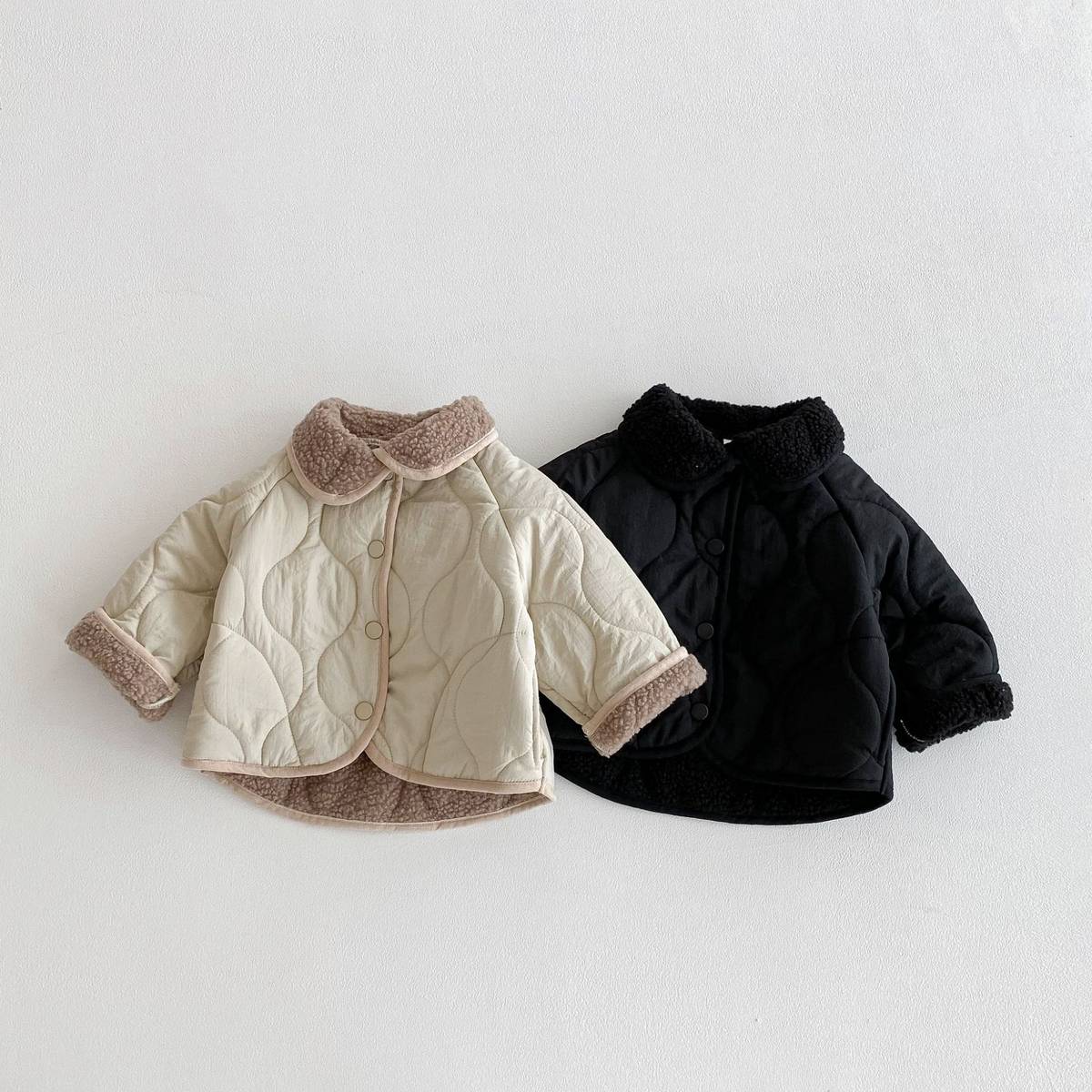 -中綿ジャケット キルティング ボア襟 あったか ボア裏地 防寒 アウター【mh0011397】 - mamahalo shop - ショートコート・ジャケット・ジャンパー -  べビー服 - 子供服 - 男の子 - 女の子