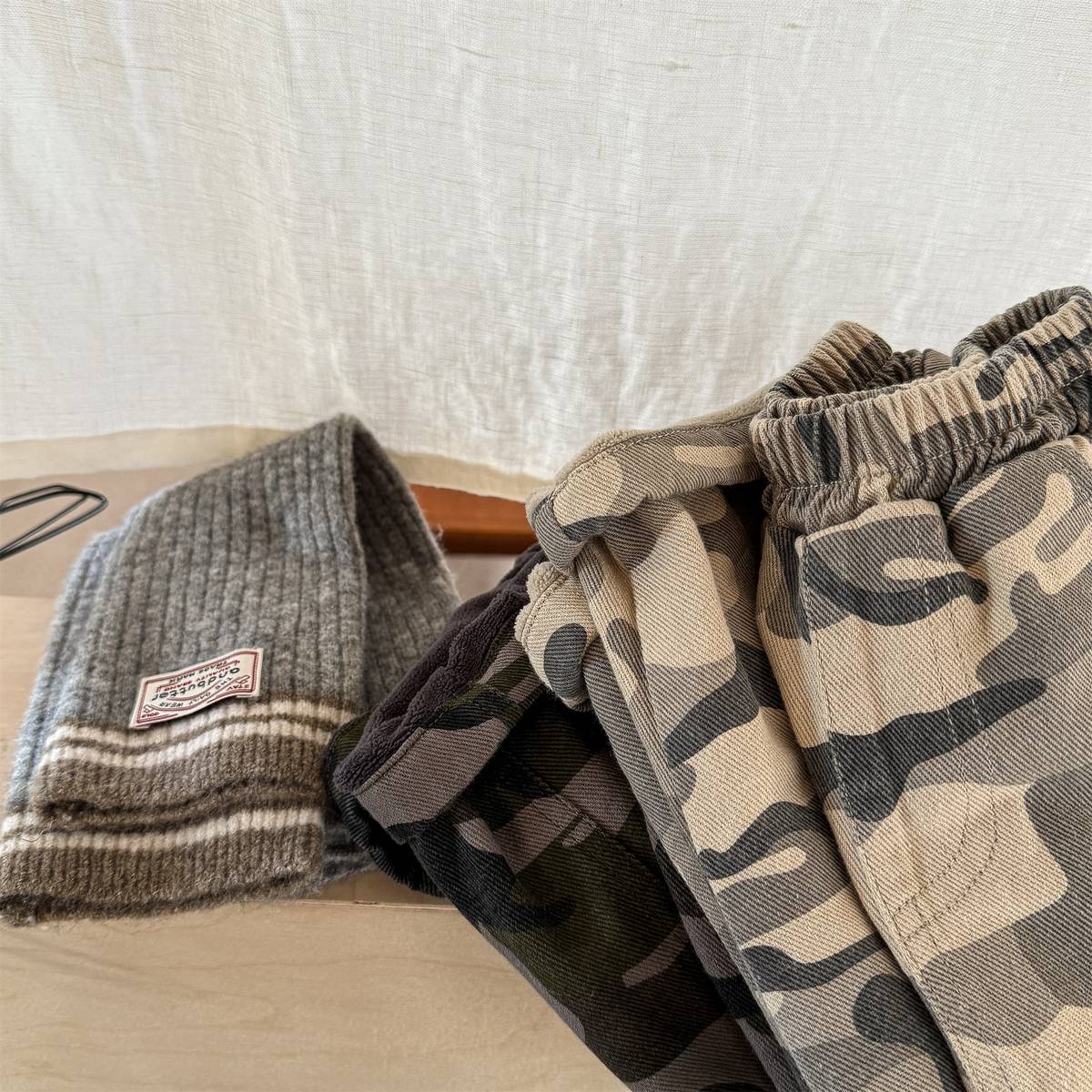 -カモフラ柄ロングパンツ 裏起毛 長ズボン カジュアルパンツ【mh0011414】 - mamahalo shop - ロングパンツ・スウェットパンツ -  べビー服 - 子供服 - 男の子 - 女の子