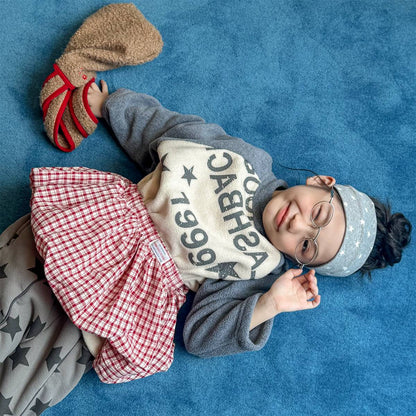 -長袖Tシャツ フリース素材 ラグラン袖 プリントロゴ ハイネック【mh0011410】 - mamahalo shop - 長袖Tシャツ -  べビー服 - 子供服 - 男の子 - 女の子