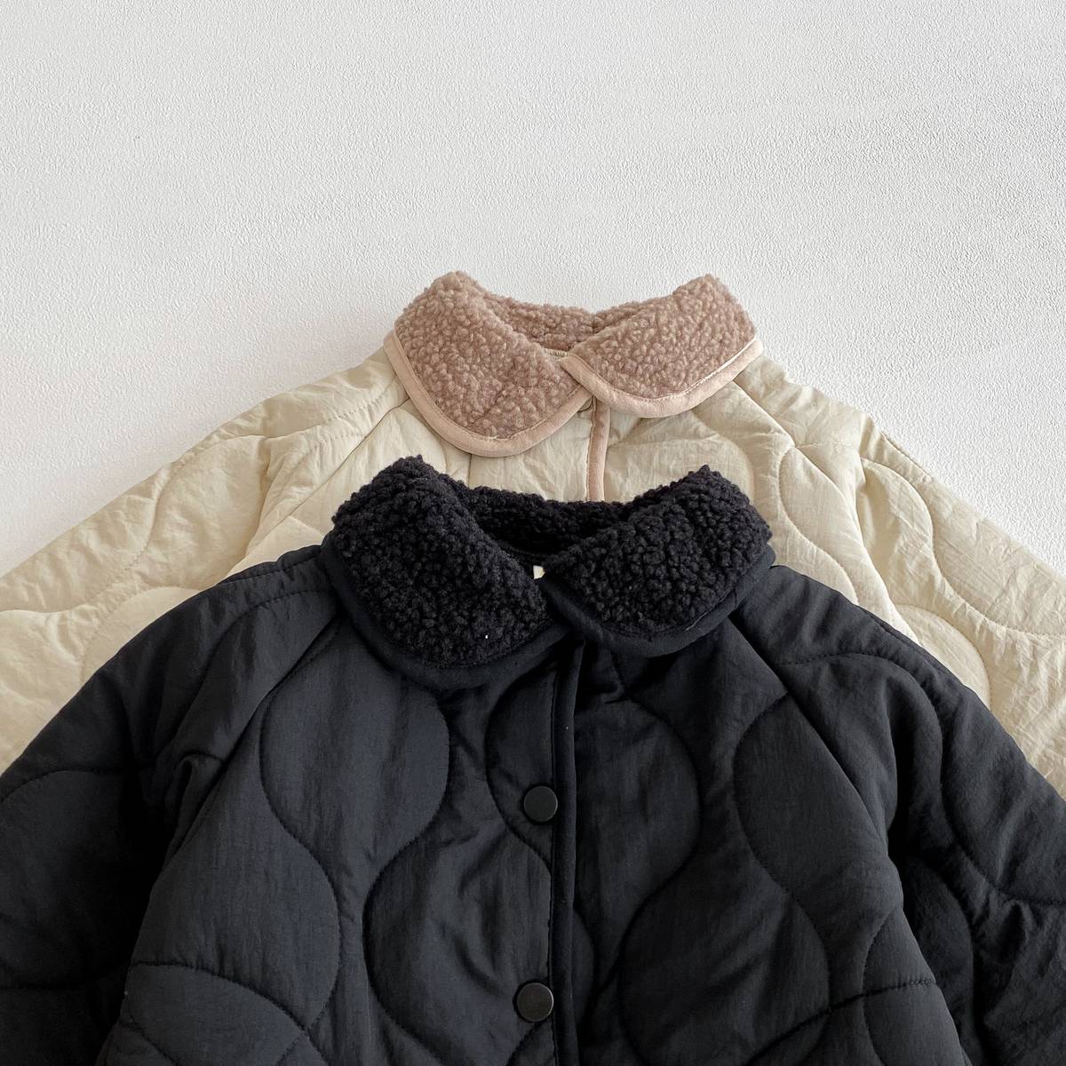 -中綿ジャケット キルティング ボア襟 あったか ボア裏地 防寒 アウター【mh0011397】 - mamahalo shop - ショートコート・ジャケット・ジャンパー -  べビー服 - 子供服 - 男の子 - 女の子